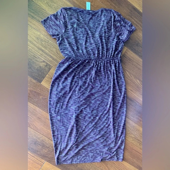 LANE BRYANT MARLED CROSSOVER SIDE-DRAWSTRING MAXI DRESS Sz 18/20P NWT - Picture 9 of 11